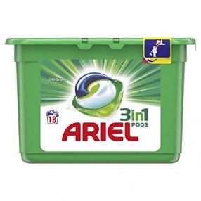 ARIEL detergente 3 en 1 18 capsulas